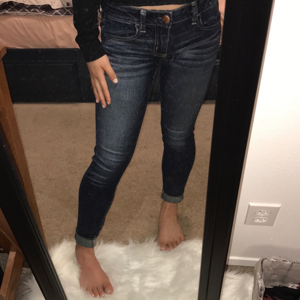AMERICAN EAGLE OUTFITTERS dark blue with fade jean